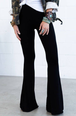 Cher Solid Raw Edge Flare Pant - Wedges And Wide Legs Boutique