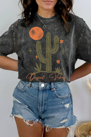 Desert Vibes Vintage Mineral Wash Tee - Wedges And Wide Legs Boutique