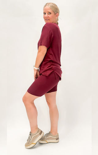 Maroon Ribbed Set - Wedges And Wide Legs Boutique