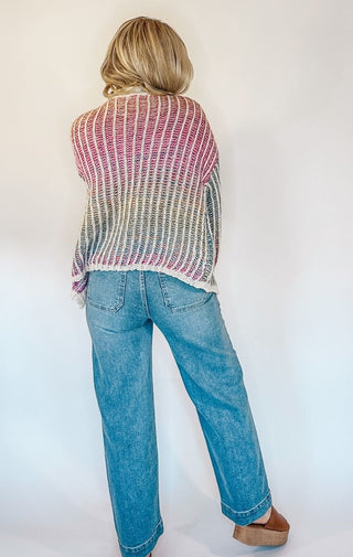 Ombre Sweater Cardigan - Wedges And Wide Legs Boutique