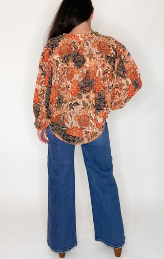 Paisley Batwing Blouse - Wedges And Wide Legs Boutique