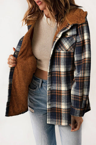 Plaid & Plush Sherpa Shacket - Wedges And Wide Legs Boutique