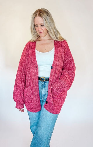 Pretty In Pink Sweater Cardigan - Wedges And Wide Legs Boutique