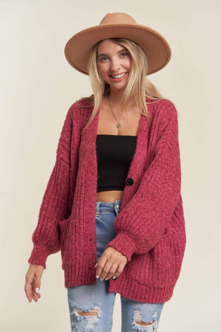 Pretty In Pink Sweater Cardigan - Wedges And Wide Legs Boutique