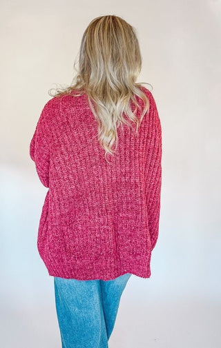 Pretty In Pink Sweater Cardigan - Wedges And Wide Legs Boutique