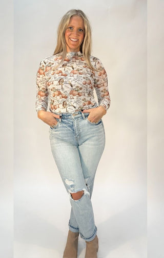 Pumkin Patch Mesh Top - Wedges And Wide Legs Boutique