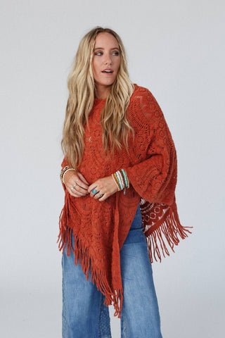 Sea Beyond Lace Poncho - Wedges And Wide Legs Boutique