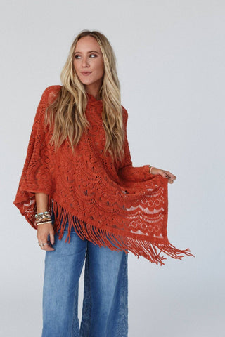 Sea Beyond Lace Poncho - Wedges And Wide Legs Boutique