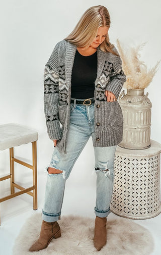 Spencer Cardigan | Grey - Wedges And Wide Legs Boutique