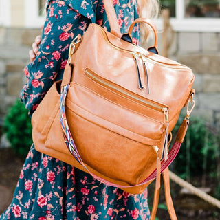 The Convertible Backpack Shoulder Bag Carry All | Camel - Wedges And Wide Legs Boutique