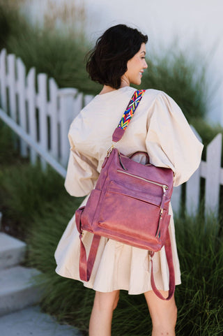 The Convertible Backpack Shoulder Bag Carry All | Rose - Wedges And Wide Legs Boutique