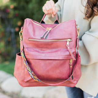 The Convertible Backpack Shoulder Bag Carry All | Rose - Wedges And Wide Legs Boutique