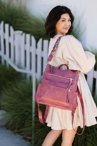 The Convertible Backpack Shoulder Bag Carry All | Rose - Wedges And Wide Legs Boutique