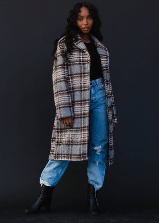 The Plaid Coat - Wedges And Wide Legs Boutique