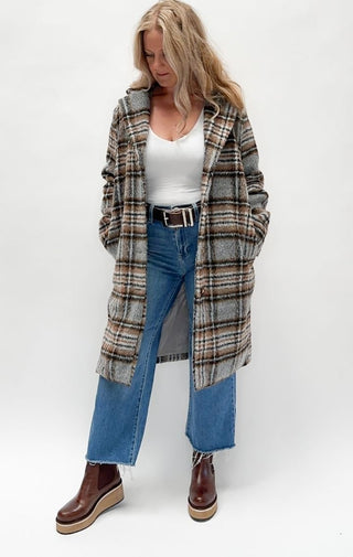 The Plaid Coat - Wedges And Wide Legs Boutique