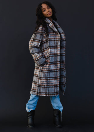 The Plaid Coat - Wedges And Wide Legs Boutique