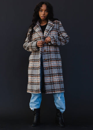 The Plaid Coat - Wedges And Wide Legs Boutique