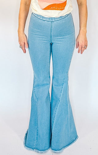 The Signature Flare Pull Up Jeans - Wedges And Wide Legs Boutique