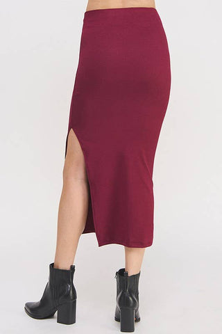 The Slip - On Slit Skirt | Black - Wedges And Wide Legs Boutique