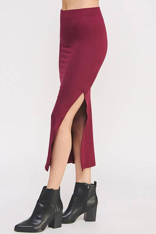 The Slip - On Slit Skirt | Black - Wedges And Wide Legs Boutique