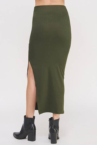 The Slip - On Slit Skirt | Black - Wedges And Wide Legs Boutique