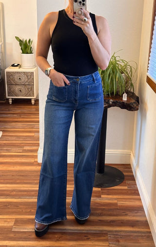 The Stetchy Wide Leg Jeans - Wedges And Wide Legs Boutique