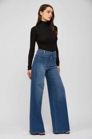 The Stetchy Wide Leg Jeans - Wedges And Wide Legs Boutique