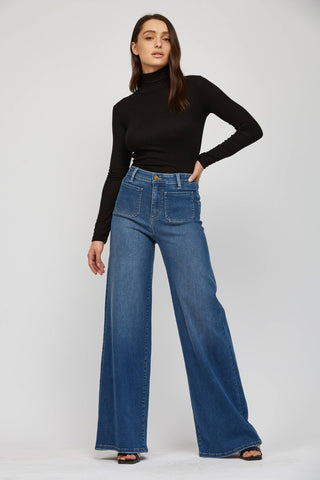 The Stetchy Wide Leg Jeans - Wedges And Wide Legs Boutique