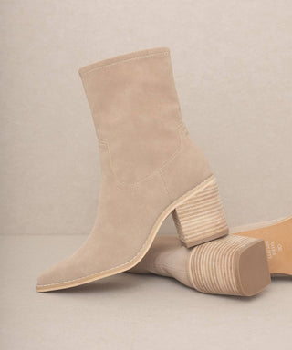 The Vienna Cedar Wood | Sleek Ankle Hugging Bootie - Wedges And Wide Legs Boutique