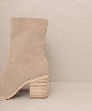 The Vienna Cedar Wood | Sleek Ankle Hugging Bootie - Wedges And Wide Legs Boutique