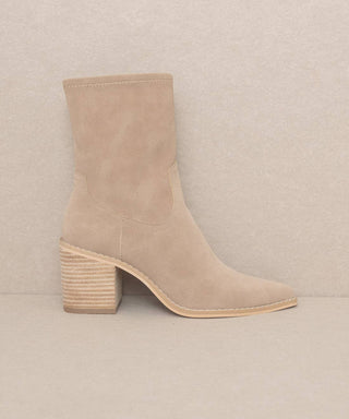 The Vienna Cedar Wood | Sleek Ankle Hugging Bootie - Wedges And Wide Legs Boutique