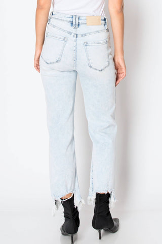 Tummy Control Lux Distressed Jeans - Wedges And Wide Legs Boutique